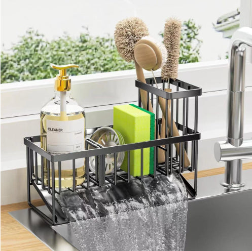 Kitchen Sink Caddy Organizer (Self-Draining, Rotatable Spout)